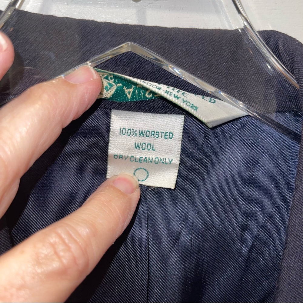 Austin Reed Vintage Navy Blue Wool Blazer Womens Size 16W P - Picture 4 of 8